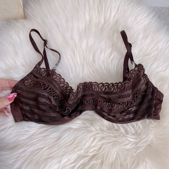Chocolate brown VS sheer lace bra - Picture 1 of 5